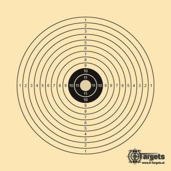 Target 14x14 Luftgewehrscheibe mit Zentrum in Papierfarbe ab 0,04€
